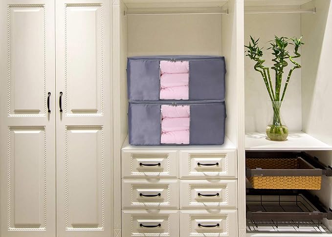 Comforter Storage Bags Pack of 2, Pillow Beddings/Blanket Clothes Organizer - Image 6