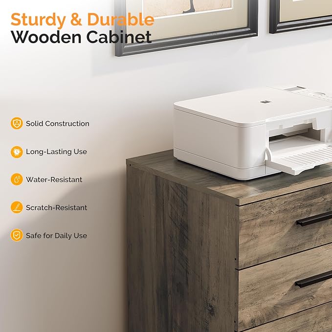 VINGLI 3 Drawer Wood Lateral File Cabinet - Image 6