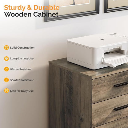 VINGLI 3 Drawer Wood Lateral File Cabinet - Image 6
