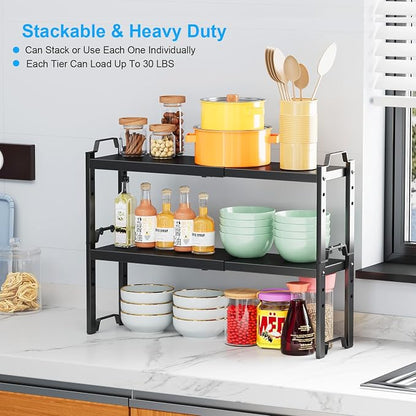 Narrow Expandable Cabinet Shelf Organizer 5.51" Width, Kitchen Counter Storage - Image 4