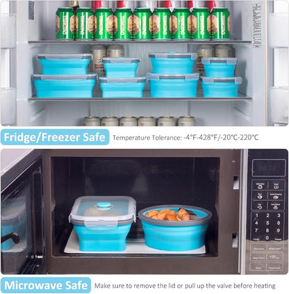 8 Pack Collapsible Food Storage Containers - Image 4