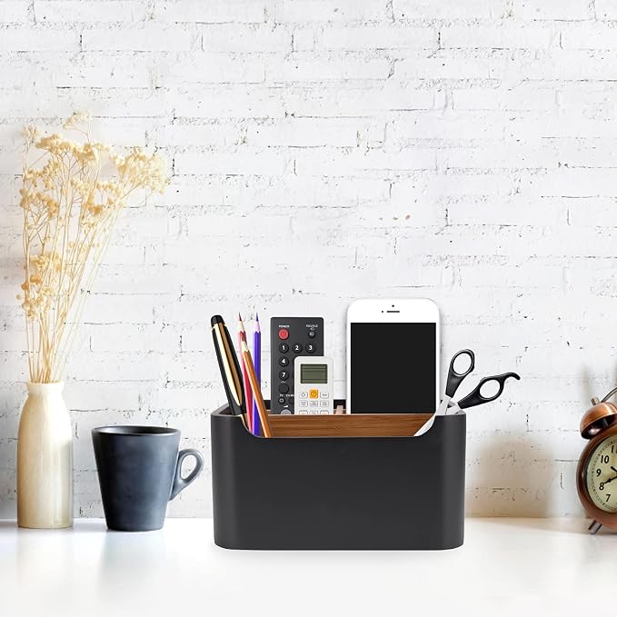 Stylish Desk Organizer and Remote Control Holder in Black - Image 6