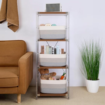 Large Storage Baskets for Organizing, Closet Shelf Baskets for Clothes Blanket - Image 4