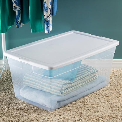 Sterilite 8-Pack 90 Quart Storage Box, Stackable Clear Plastic Bins - Image 8