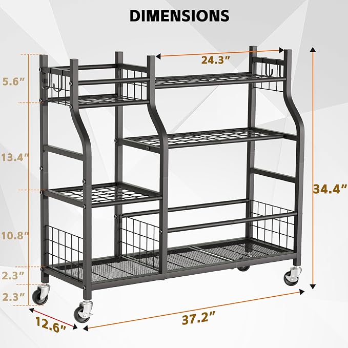 Garden Tool Organizer with Wheels - Image 4