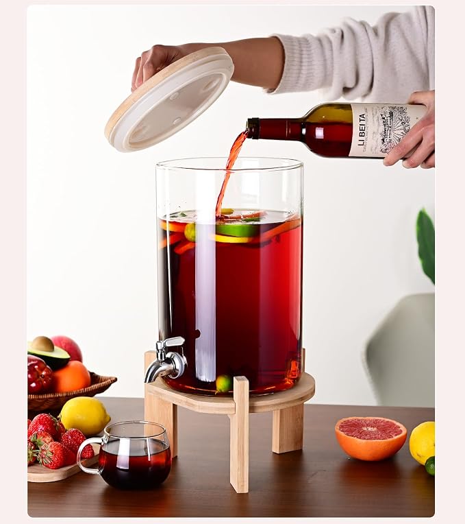 Glass Drink Dispenser, 2 gallons, - Image 2