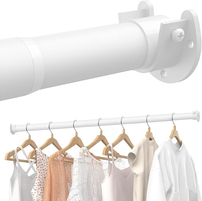 Closet Rods for Hanging Clothes, 17 to 84 Inches Stepless Adjustable Metal by Supforce