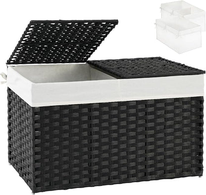 SETVSON Storage Basket with Lid Wicker Baskets by SETVSON