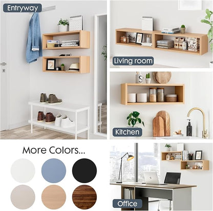 24in Floating Cube Shelves Set of 2, Display Shelves Wall Mount, Decorative - Image 5