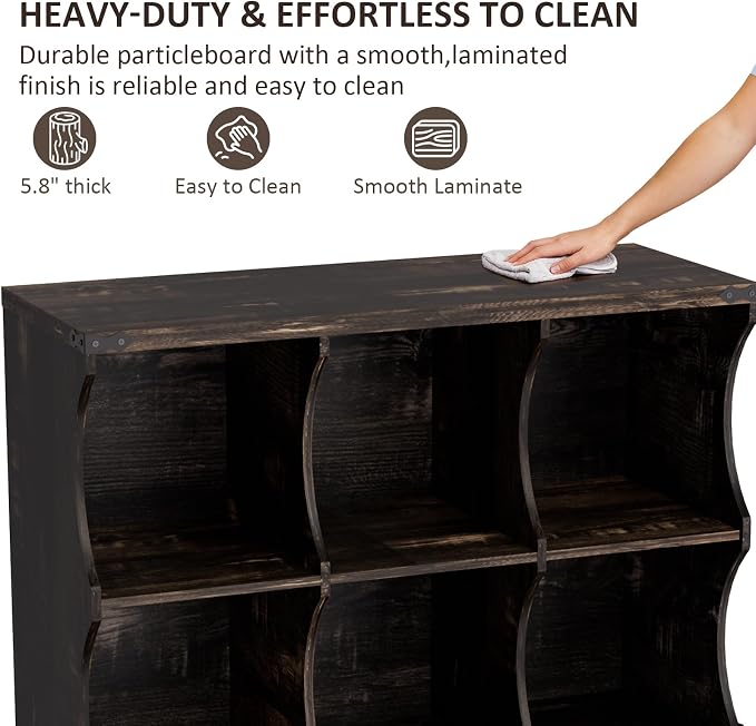 9 Cube Storage Shelf Organizer, Low Book Shelf Bookcase Entryway Table - Image 4