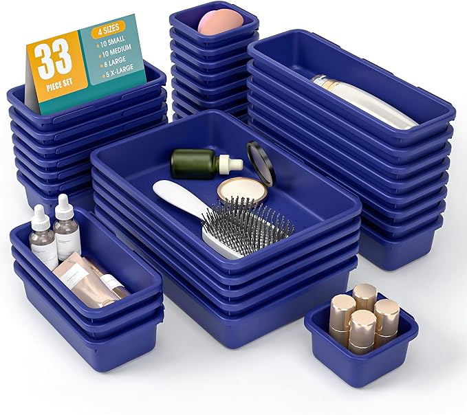 33 PCS Drawer Organizer Set, 4 Size Makeup Drawer Divider Organizer by StoreHappily