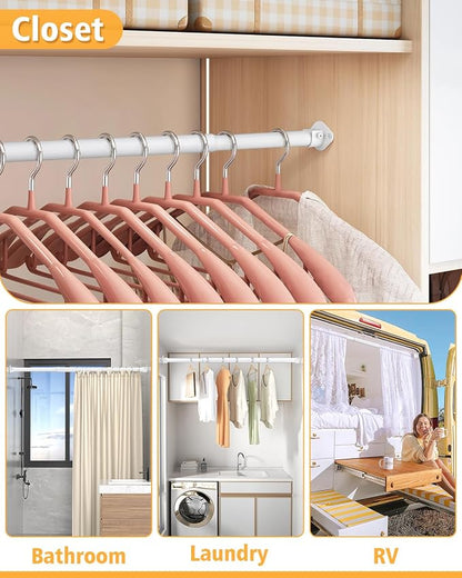 Closet Rod, 17 to 28 Inch Heavy Duty Adjustable Metal Clothing Rack - Image 6