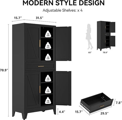 COFaR 71" Metal Pantry Cabinet - Image 2