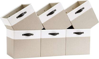 Storage Cube Bins | 7.7 oz/yd² Fabric Cubby Organizer Baskets by FABINADO