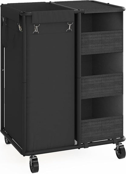 WOWLIVE Laundry Sorter with Wheels 100L Rolling Laundry Hamper with Hanging and by WOWLIVE