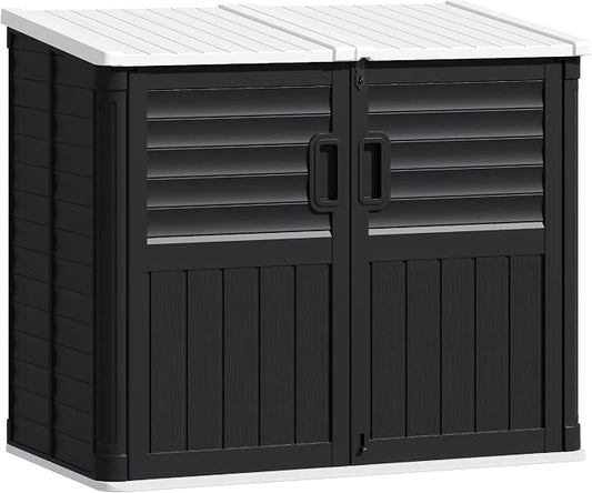 TUOZE 34 Cu Ft Resin Storage Shed, Waterproof Outdoor Storage Cabinet by Unknown