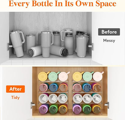 Lifewit Stackable Water Bottle Storage Organizer, Tumbler Cup Organizer - Image 7