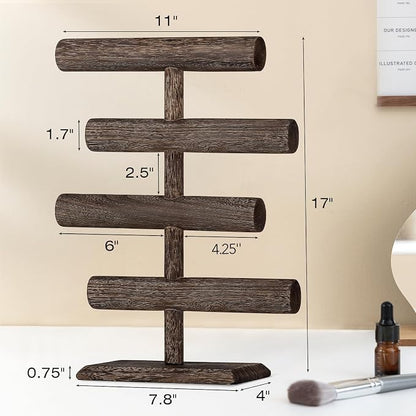 LadyRosian 4 Tier Wooden Display Jewelry Accessory Stand Jewelry Bracelet - Image 2