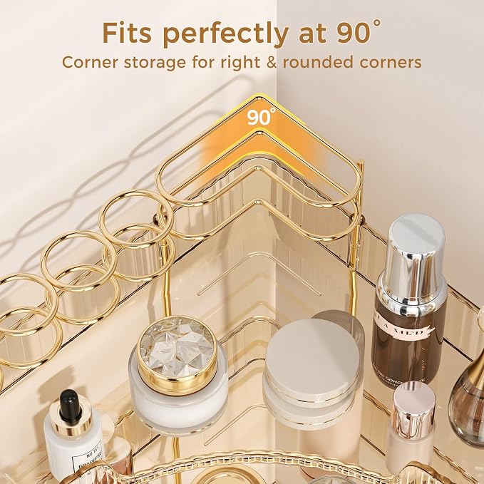 BEFSOP Corner Bathroom Counter Organizer, Upgraded 2-Tier Makeup Organizer - Image 7
