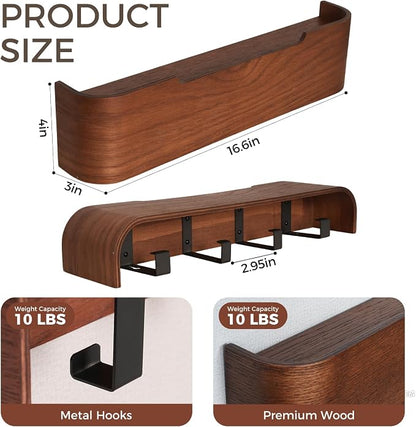 Wall Coat Rack Floating Shelves Modern Coat Rack Wall Mount - Image 2