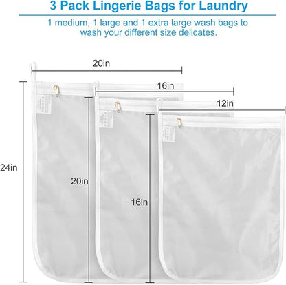 GOGOODA 3 Pack Delicates Laundry Bags, Fine Mesh Wash Bag - Image 4