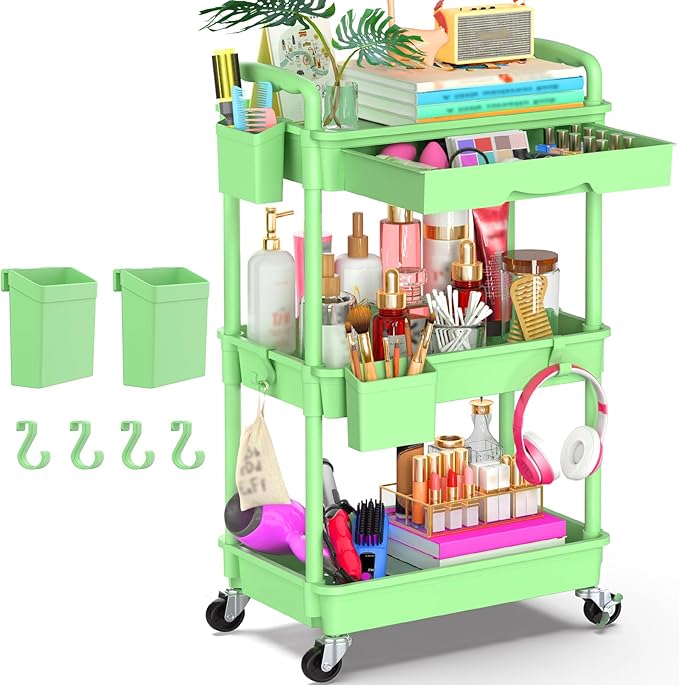 Goovilla 3 Tier Rolling Utility Cart Organizer by Goovilla