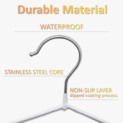 Stainless Steel Rubber Hangers 32-Pack, Heavy Duty Non-Slip Ultrathin White | - Image 3