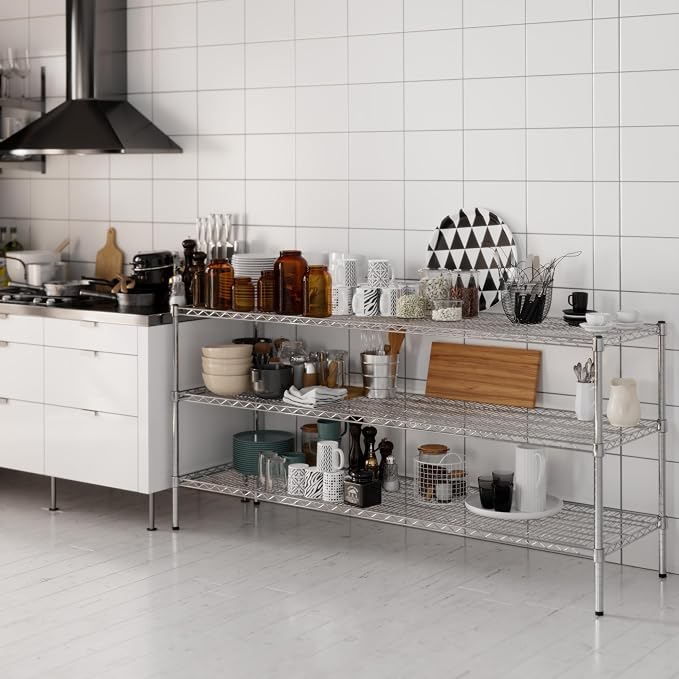 21" Deep x 72" Wide x 34" Height Wire Shelving Kit | 3-Tier | NSF Commercial - Image 6