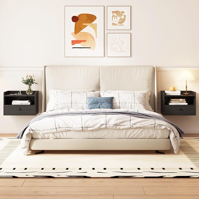 Floating Nightstand Set of 2 Modern Night Stands - Image 3