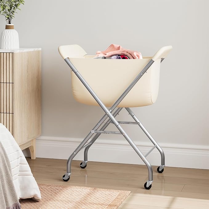ELYKEN Laundry Cart with Wheels, 32”H Easy Rolling Laundry Hamper with - Image 8