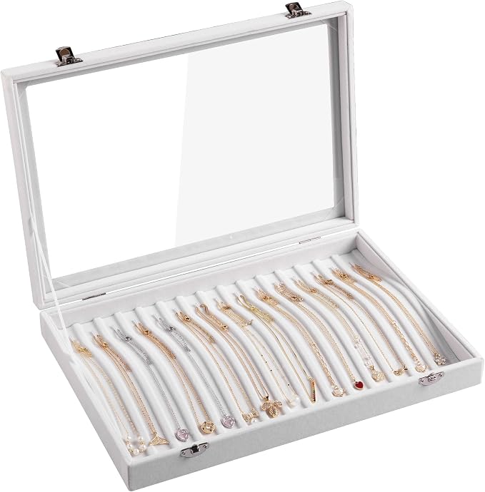 Frebeauty 15 Hooks Necklace Tray, Neckalce Organizer by Frebeauty