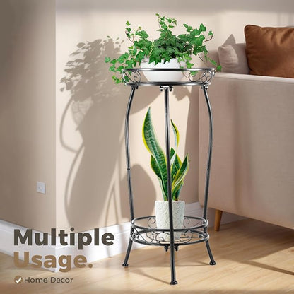 Kavlium Plant Stand Indoor Outdoor，Tall Black Metal Rustproof Stable Plant - Image 4