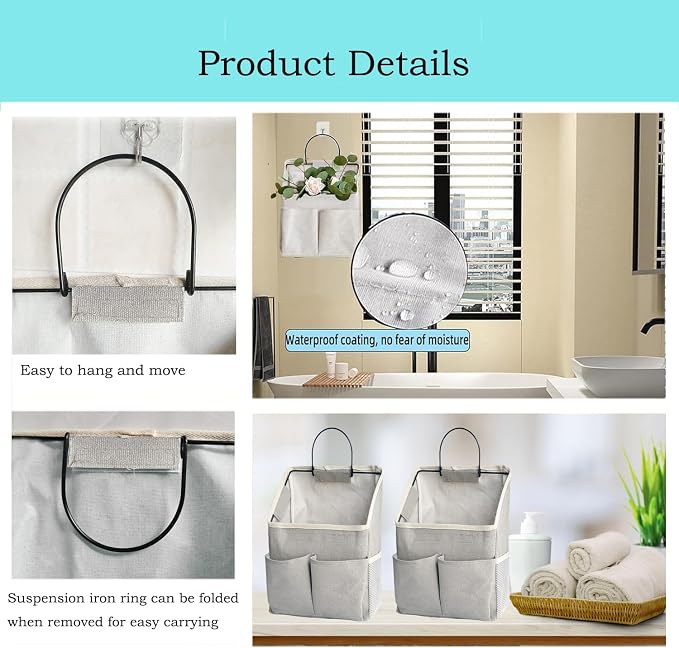 2 Pack Wall Hanging Storage Basket, Wall Hanging Organizer Bags - Image 4