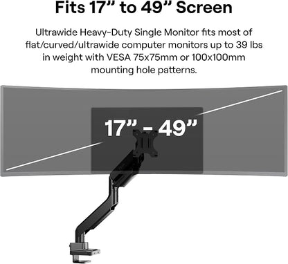 Pixio PS2S Ultrawide Heavy-Duty Premium Single Monitor Arm Stand Desk Mount - Image 2