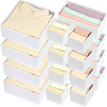 Fordonral 16 Pack Drawer Organizer Clothes, Foldable Fabric Dresser Organizer - Image 6