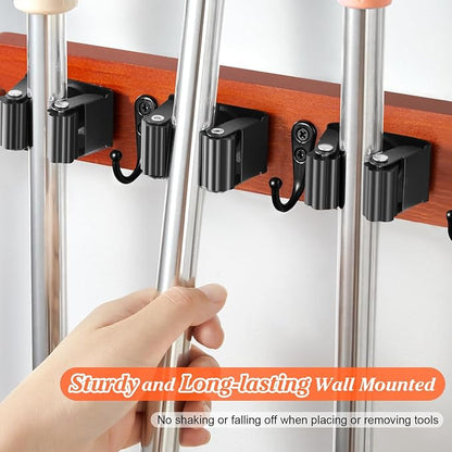 Brown Broom Holder Wall Mount - Image 2
