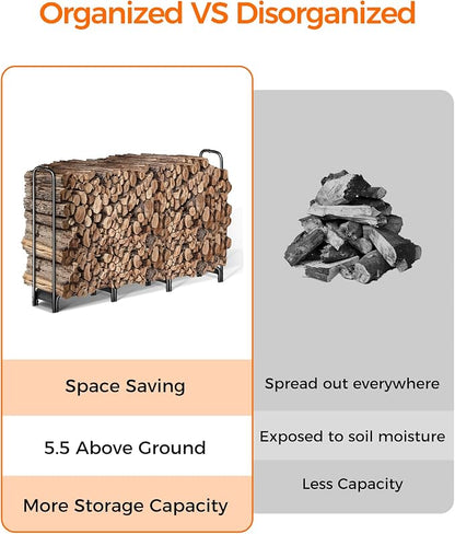 Firewood Rack 6ft, Heavy Duty Fire Wood Storage Racks - Image 6