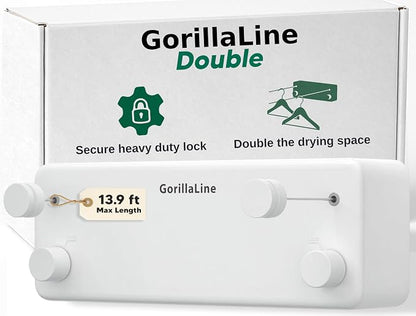 GorillaLine - Retractable Clothesline Indoor Outdoor Clothes Line - Heavy Duty by GorillaLine