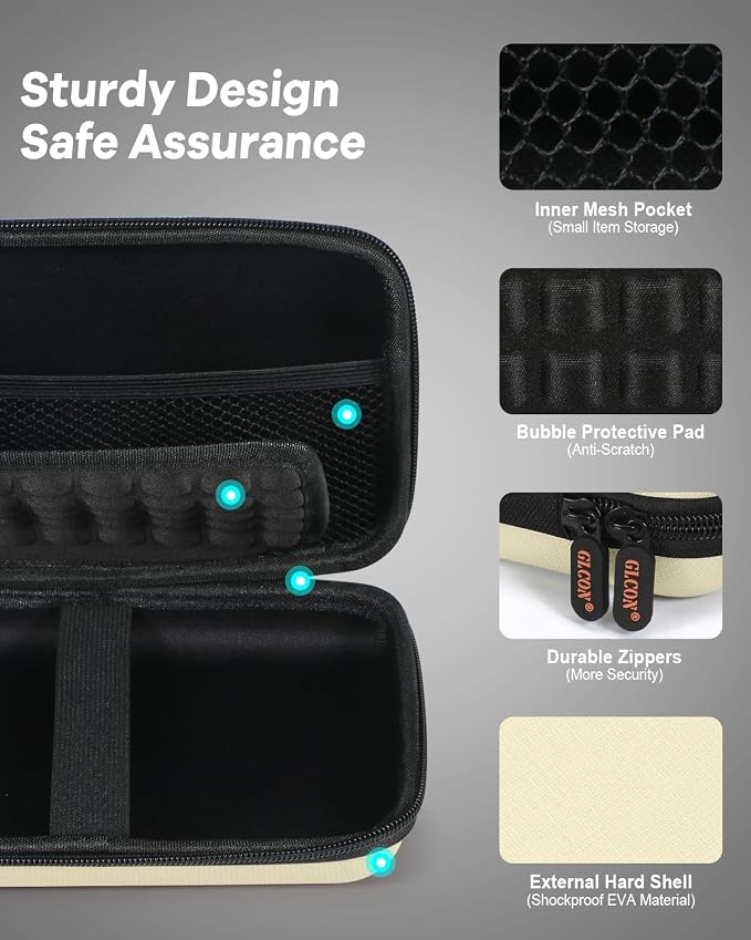 Clean-Beige Hard Shell Case for Electronic Accessories Organizer - Image 5