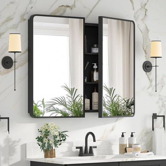 Bathroom Medicine Cabinet with Mirror 24 x 30 Inch, Mirrored Cabinets with by Unknown