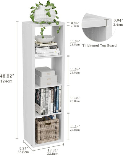Cube Storage Organizer Bookcase, Small 4 Tier 11 inch Open Back Cubical Shelf - Image 3