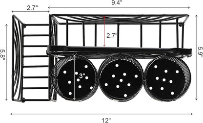 Metal Utensil Caddy with 5 Compartments, Flatware Storage Holder - Image 2