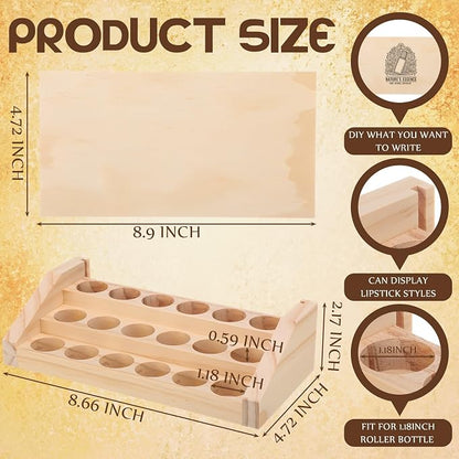 AceOrbit 3 Tier 18 Slots Wooden Essential Oil Organizer - Image 2