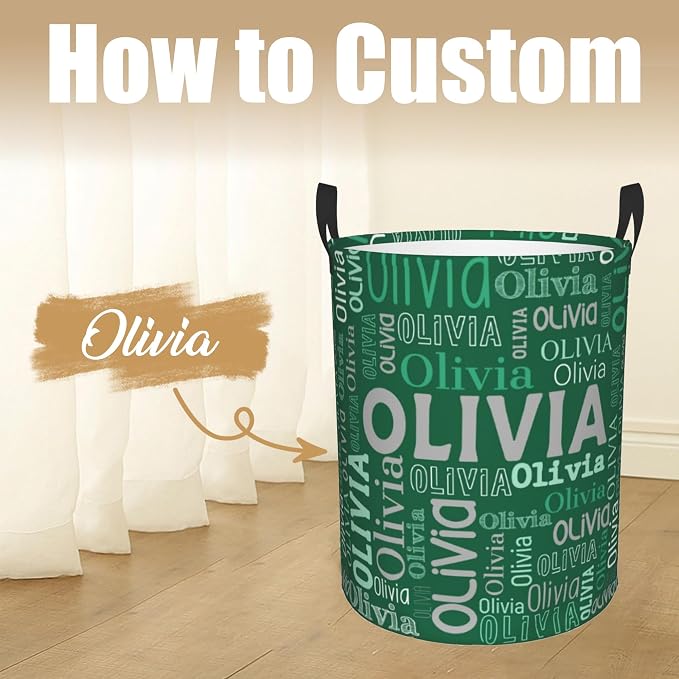 Custom Name Laundry Hamper, Personalized Laundry Basket - Image 2