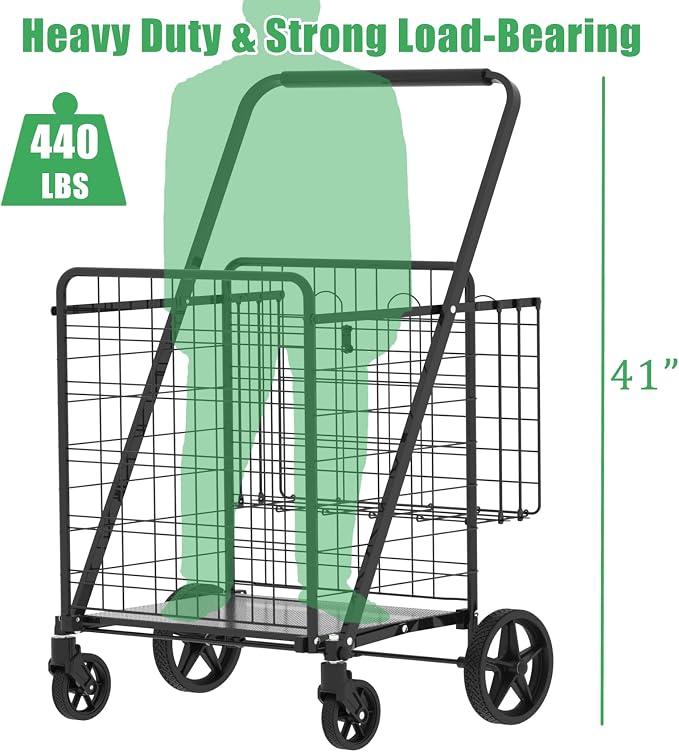 Heavy Duty Folding Shopping Cart - Image 9