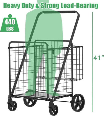Heavy Duty Folding Shopping Cart - Image 9