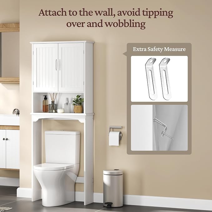 Yaheetech Over the Toilet Storage Cabinet, Bathroom Organizer, Open Compartment - Image 5
