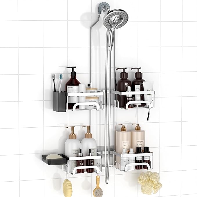 REINHARDT Adjustable Shower Caddy Hanging Split Shower Caddy by REINHARDT