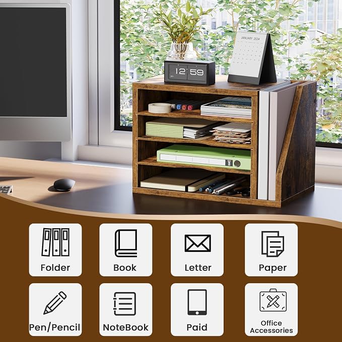 Wooden Mail Organizer, Desk Organizer - Image 5
