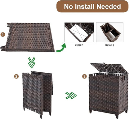 Laundry Hamper with Lid, 190L Large Laundry Basket 3 Section with 6 Removable - Image 7